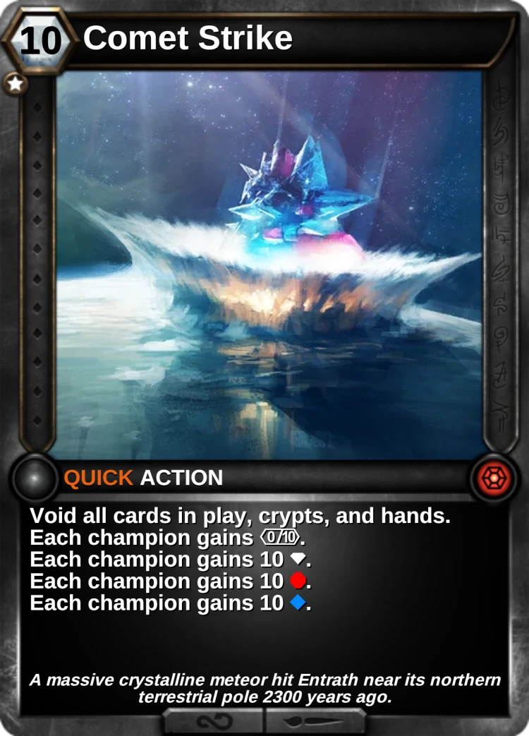 Comet Strike: the card