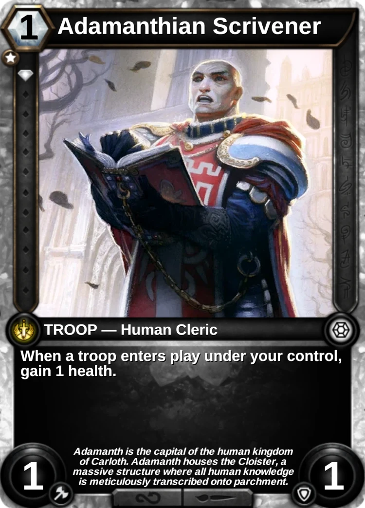 Adamanthian Scrivener: the card