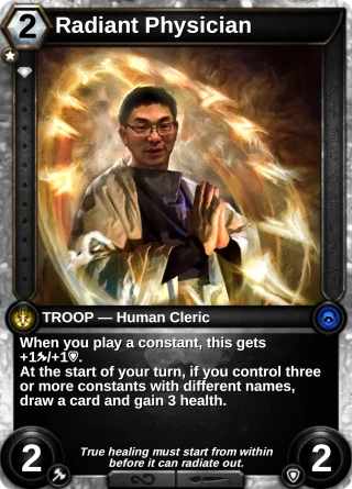 Radiant Physician: the card this item changes