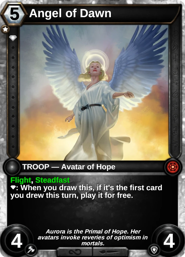 Angel of Dawn: the card