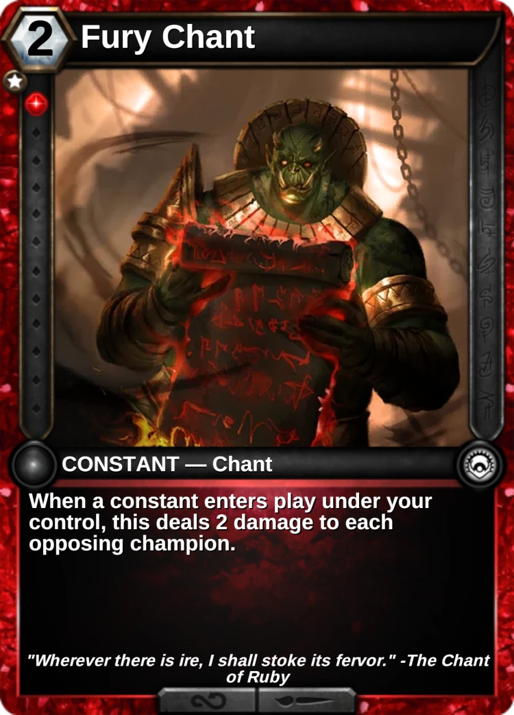 Fury Chant: the card
