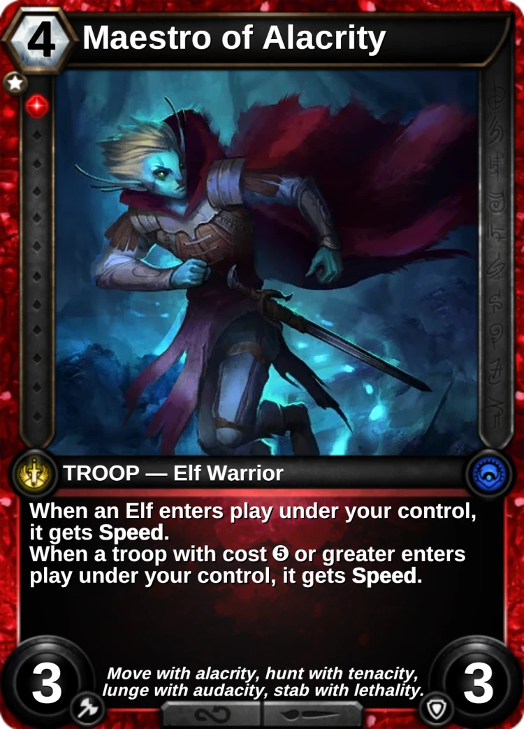 Maestro of Alacrity: the card
