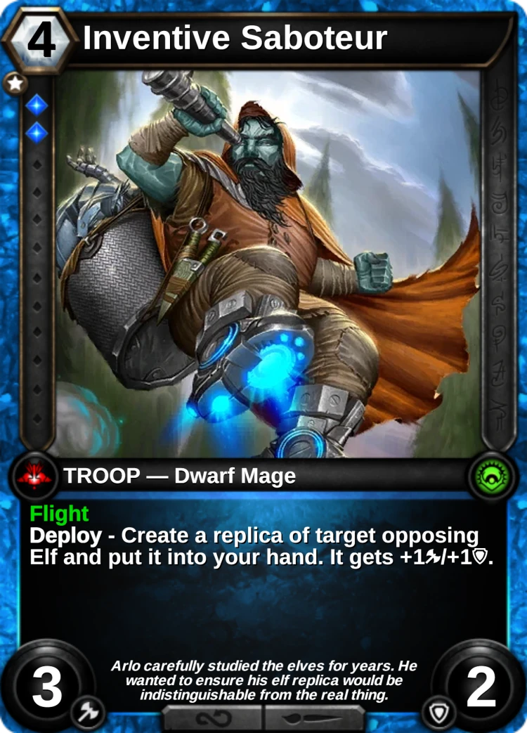 Inventive Saboteur: the card