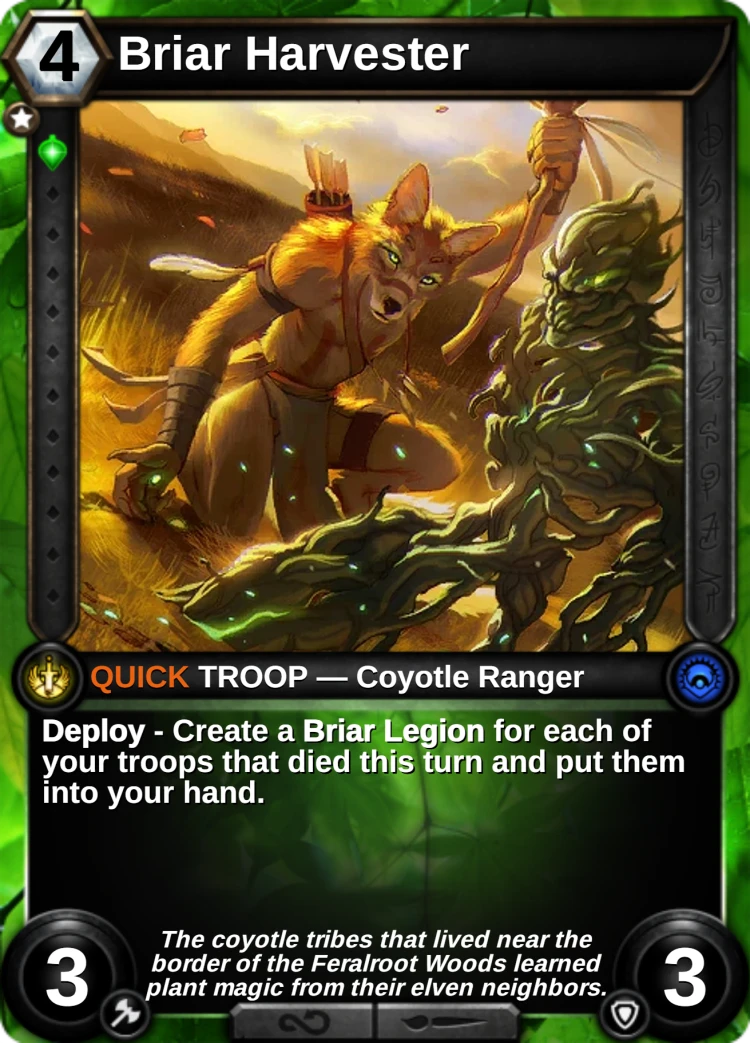Briar Harvester: the card
