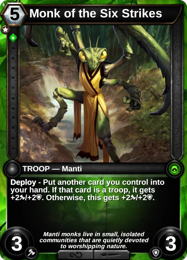 Monk of the Six Strikes: the card
