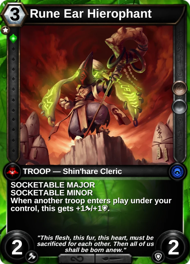 Rune Ear Hierophant: the card