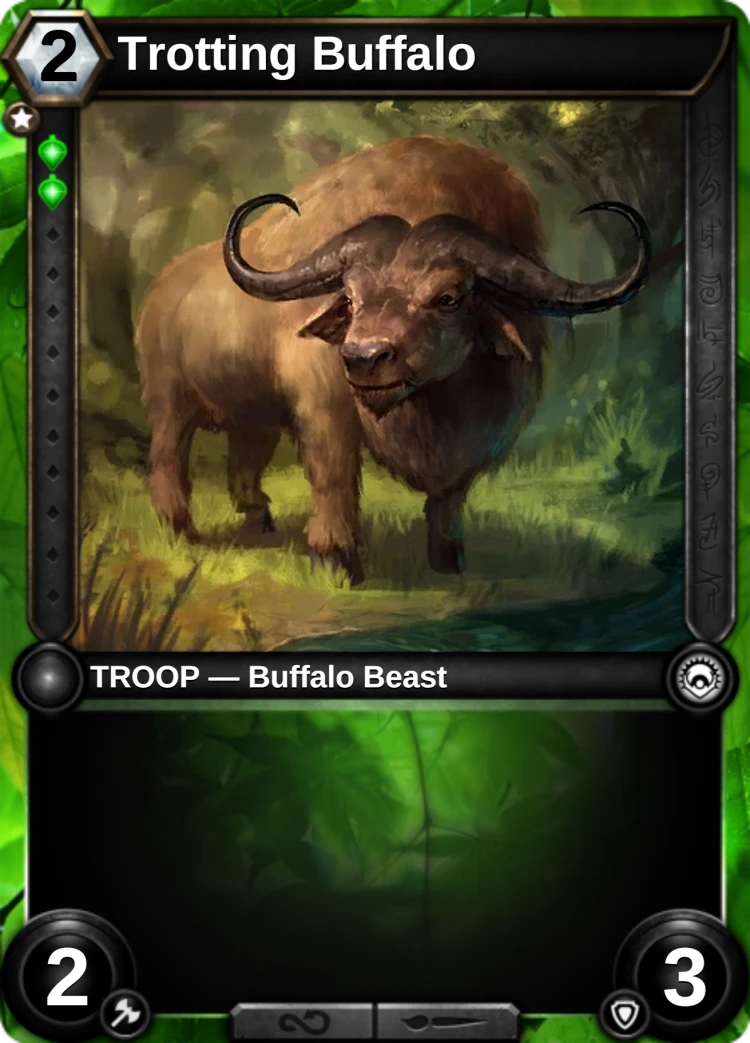 Trotting Buffalo: the card