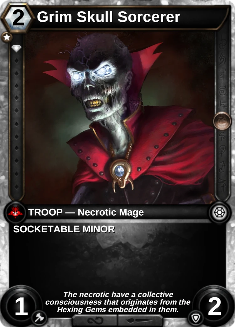 Grim Skull Sorcerer: the card