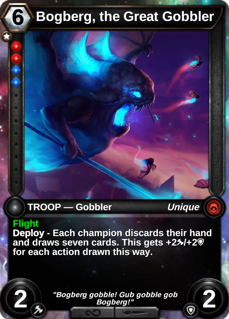 Bogberg, the Great Gobbler: the card
