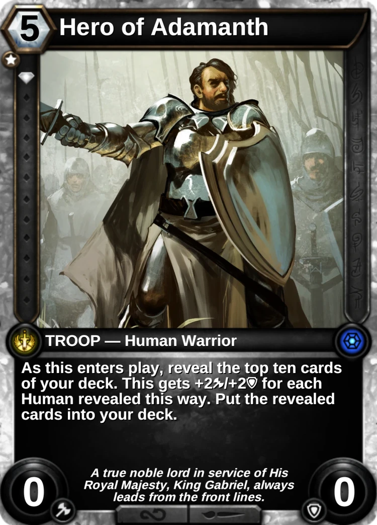 Hero of Adamanth: the card