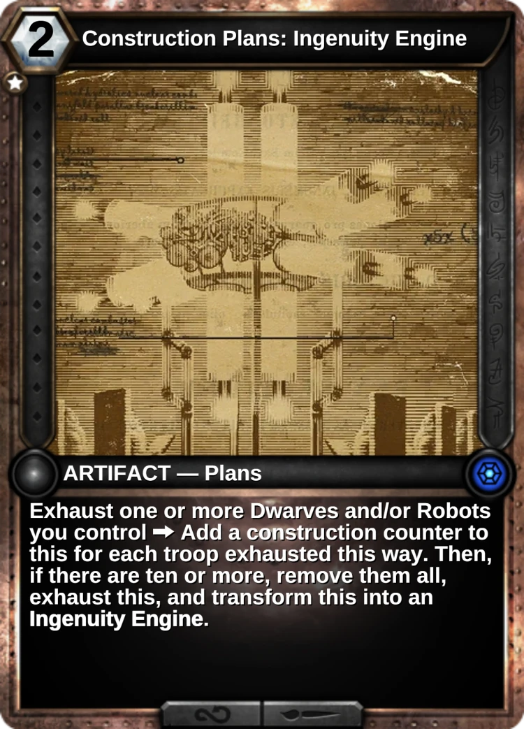 Construction Plans: Ingenuity Engine: the card
