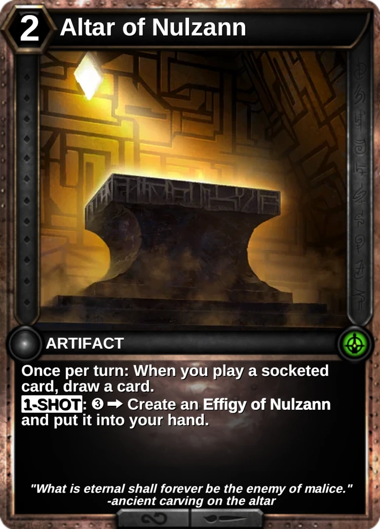 Altar of Nulzann: the card