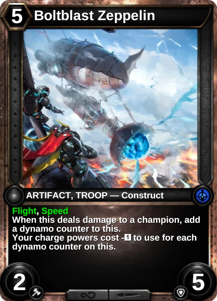 Boltblast Zeppelin: the card