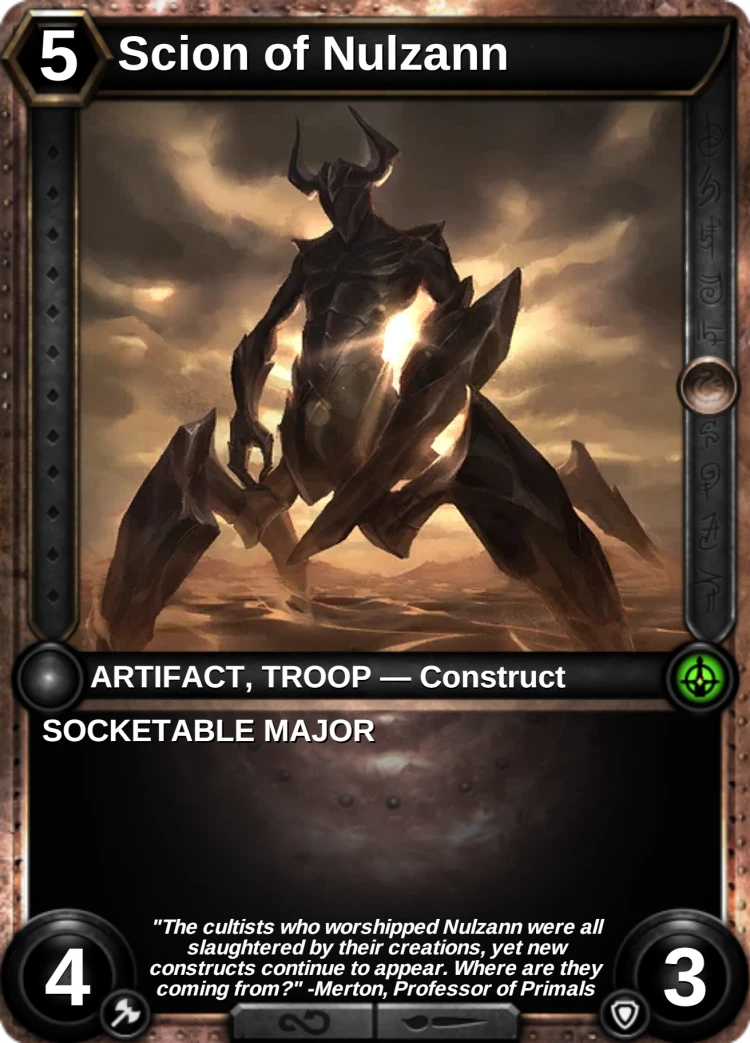 Scion of Nulzann: the card