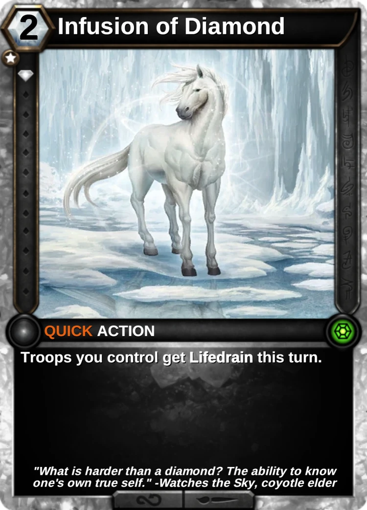 Infusion of Diamond: the card