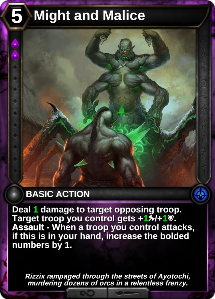 Might and Malice: the card