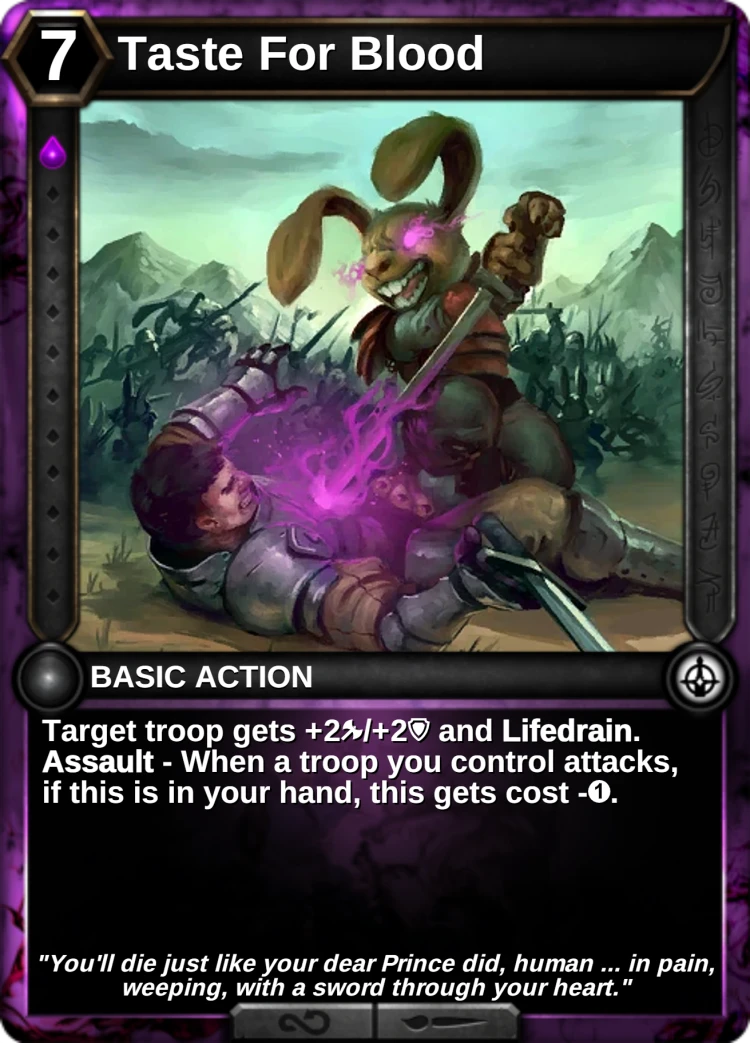 Taste For Blood: the card