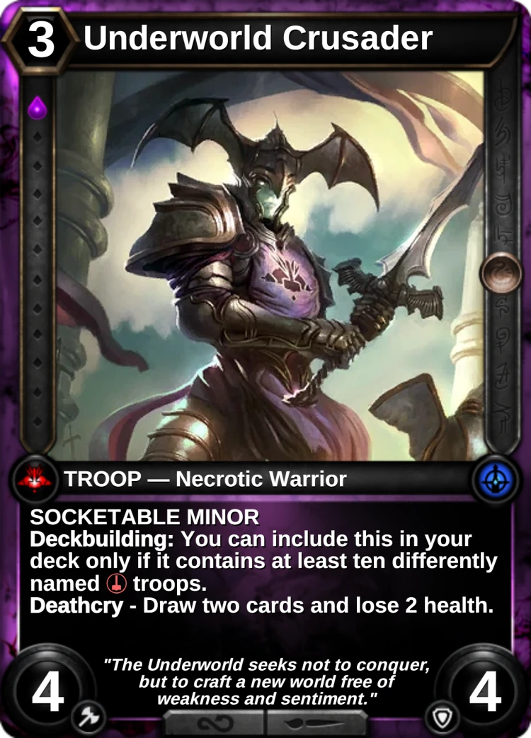 Underworld Crusader: the card