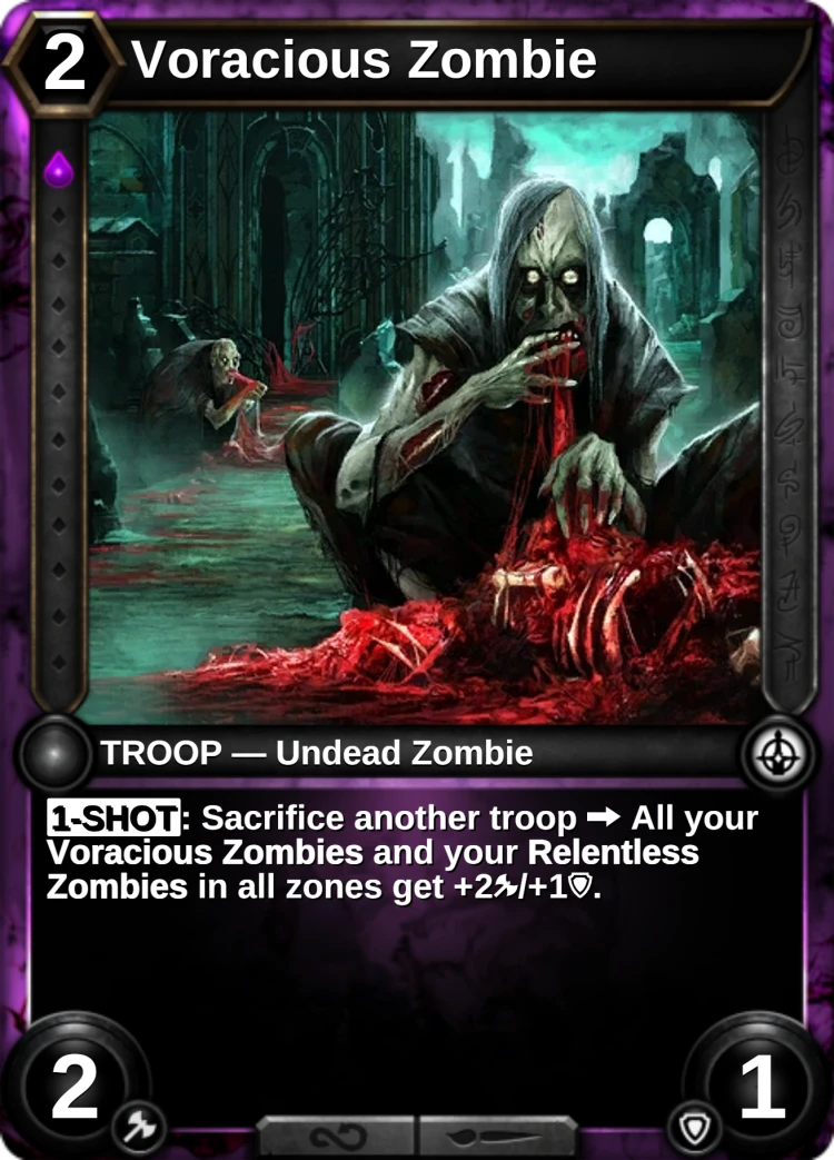Voracious Zombie: the card
