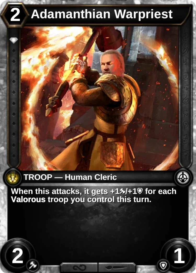 Adamanthian Warpriest: the card