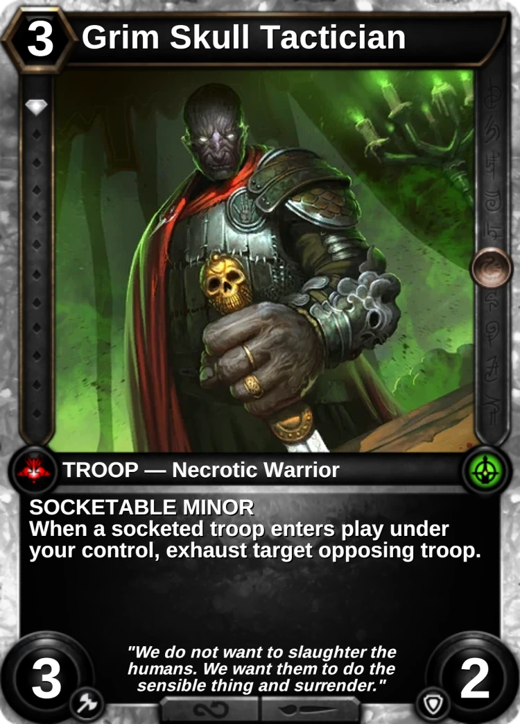 Grim Skull Tactician: the card