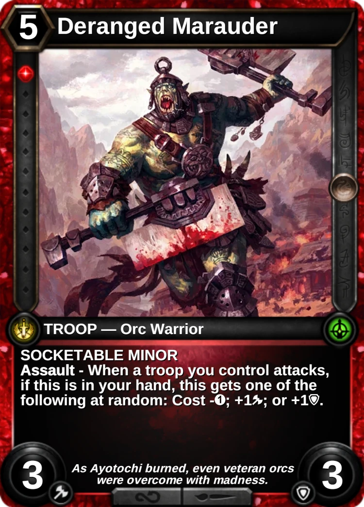 Deranged Marauder: the card
