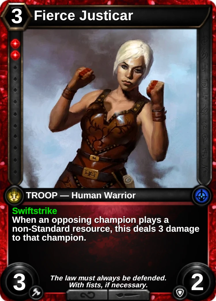 Fierce Justicar: the card