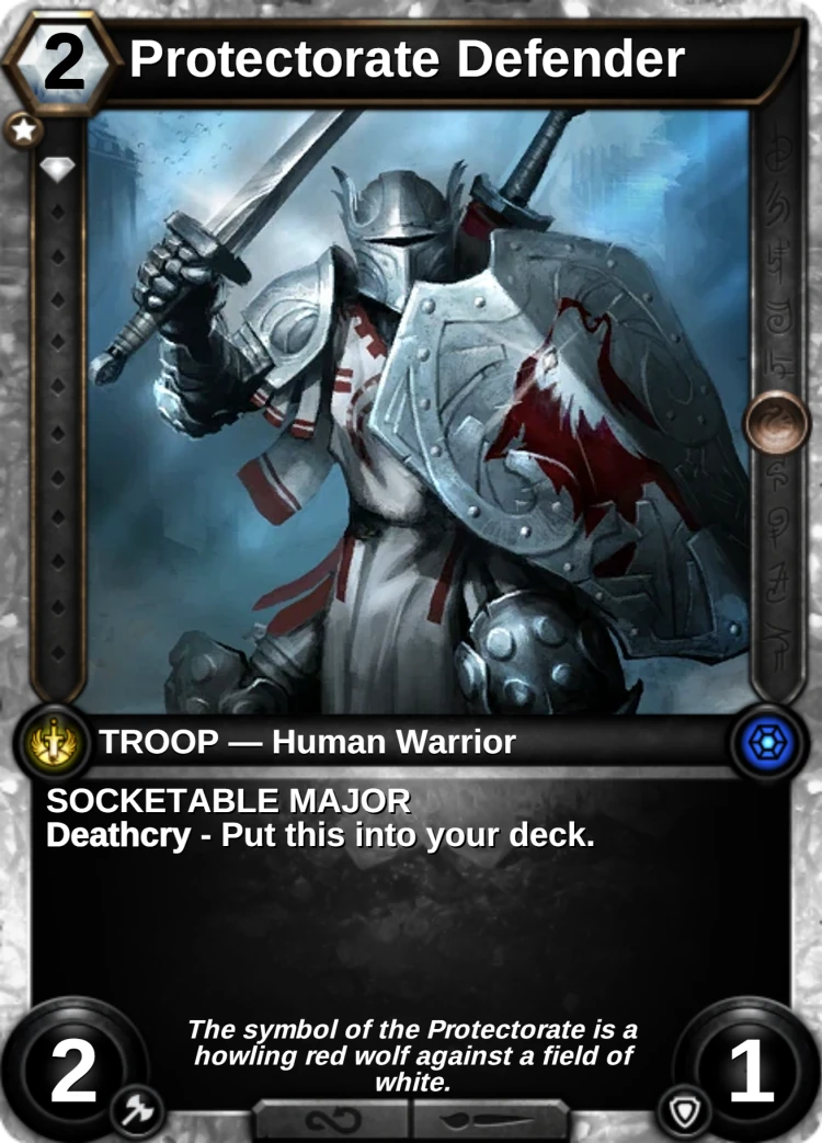 Protectorate Defender: the card