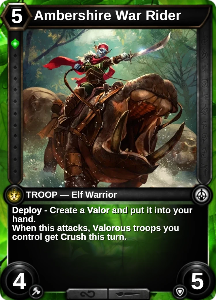Ambershire War Rider: the card