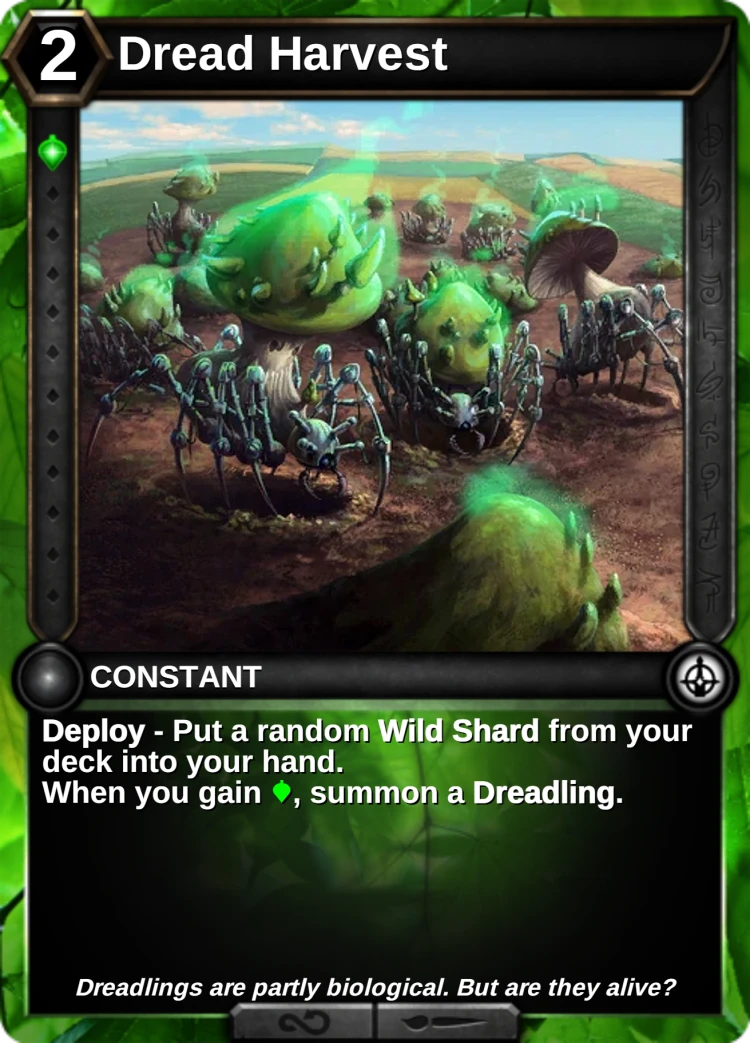 Dread Harvest: the card
