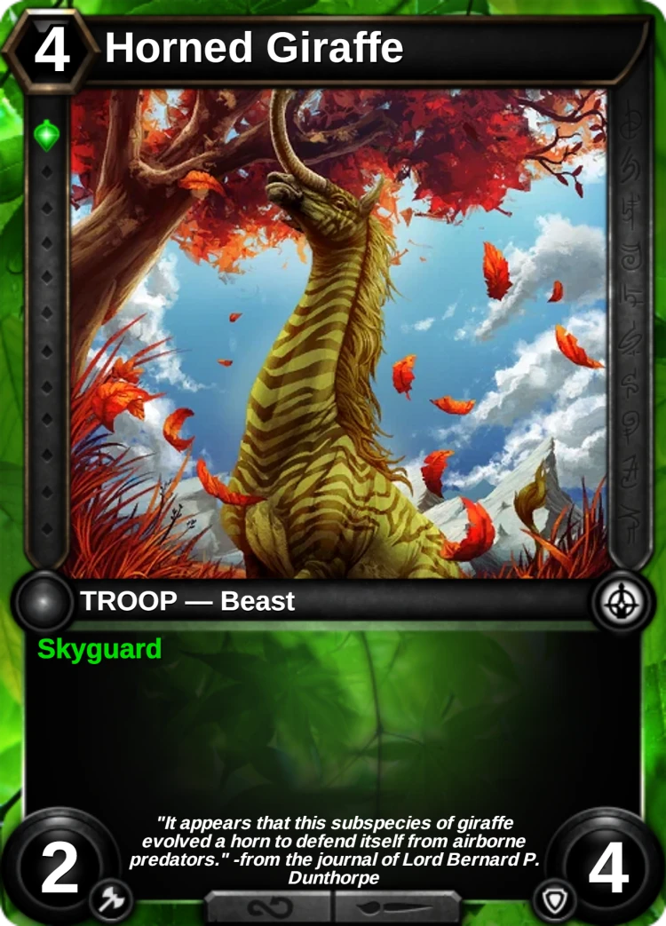 Horned Giraffe: the card