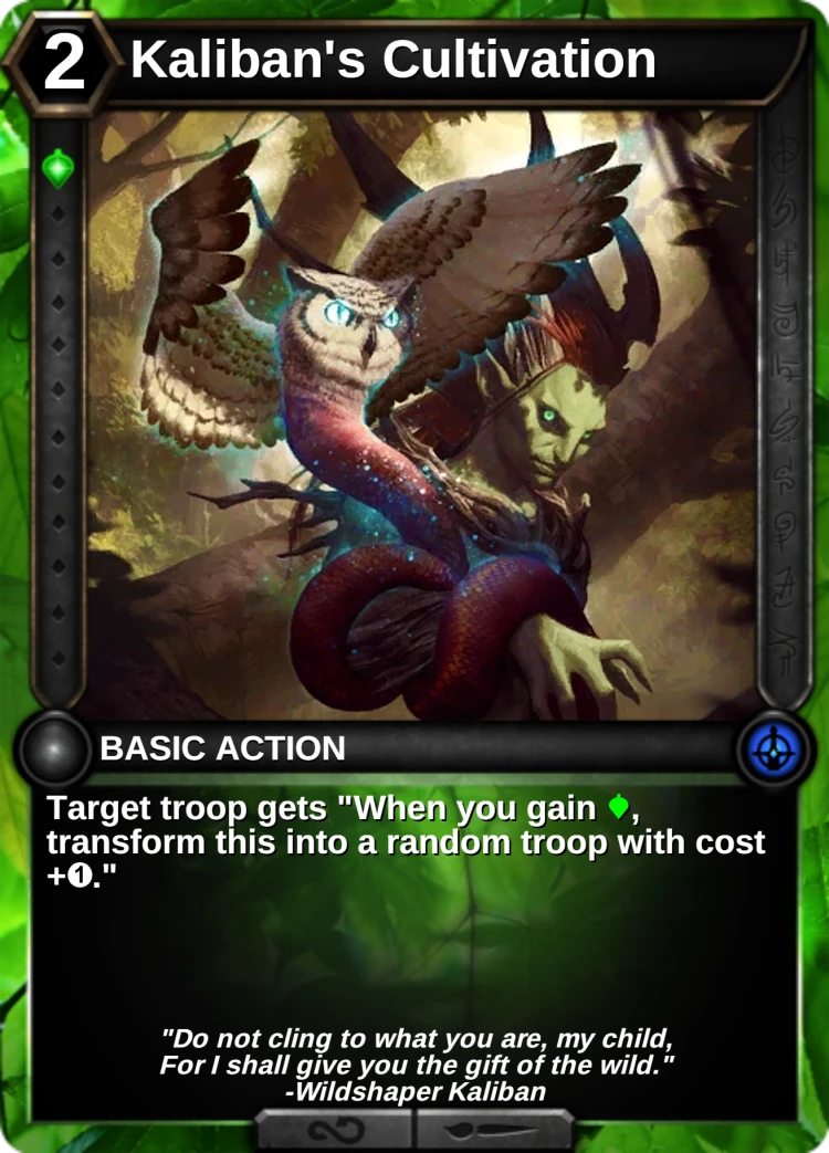 Kaliban's Cultivation: the card