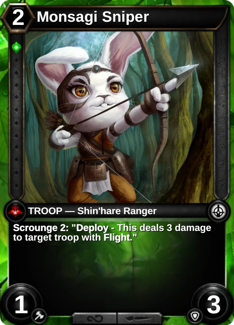 Monsagi Sniper: the card