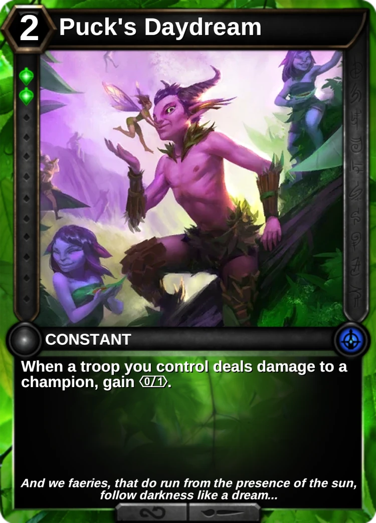 Puck's Daydream: the card
