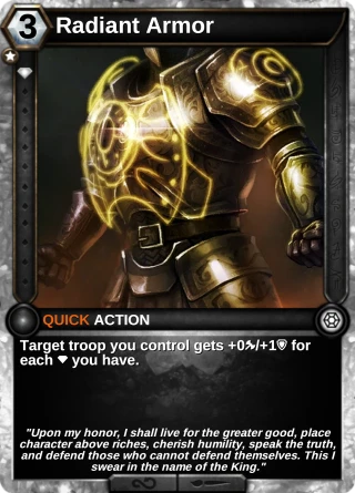 Radiant Armor: the card this item changes