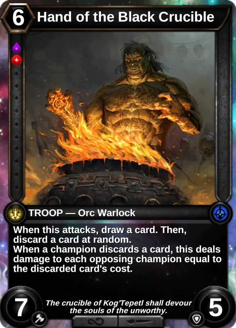 Hand of the Black Crucible: the card