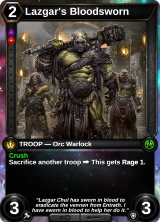 Lazgar's Bloodsworn: the card this item changes