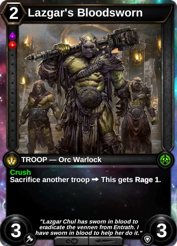 Lazgar's Bloodsworn: the card