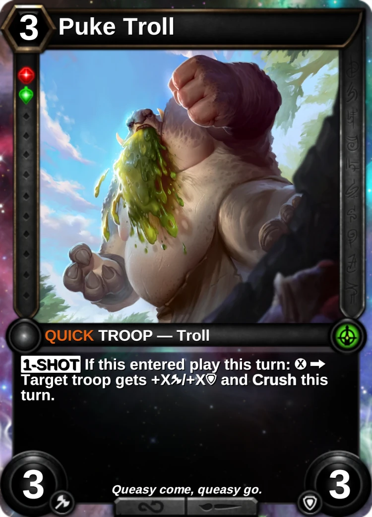 Puke Troll: the card
