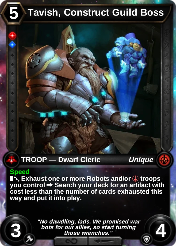 Tavish, Construct Guild Boss: the card