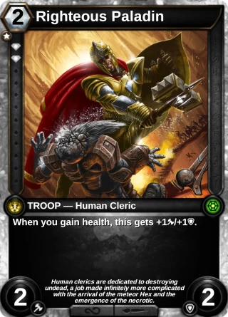 Righteous Paladin: the card this item changes