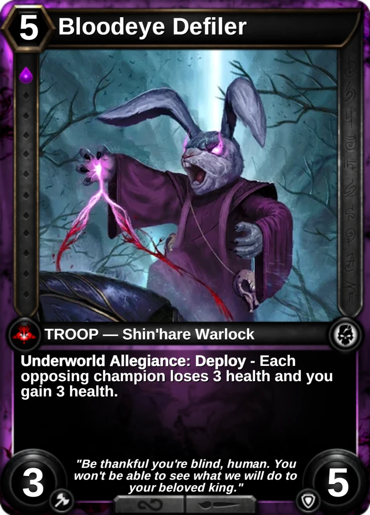Bloodeye Defiler: the card