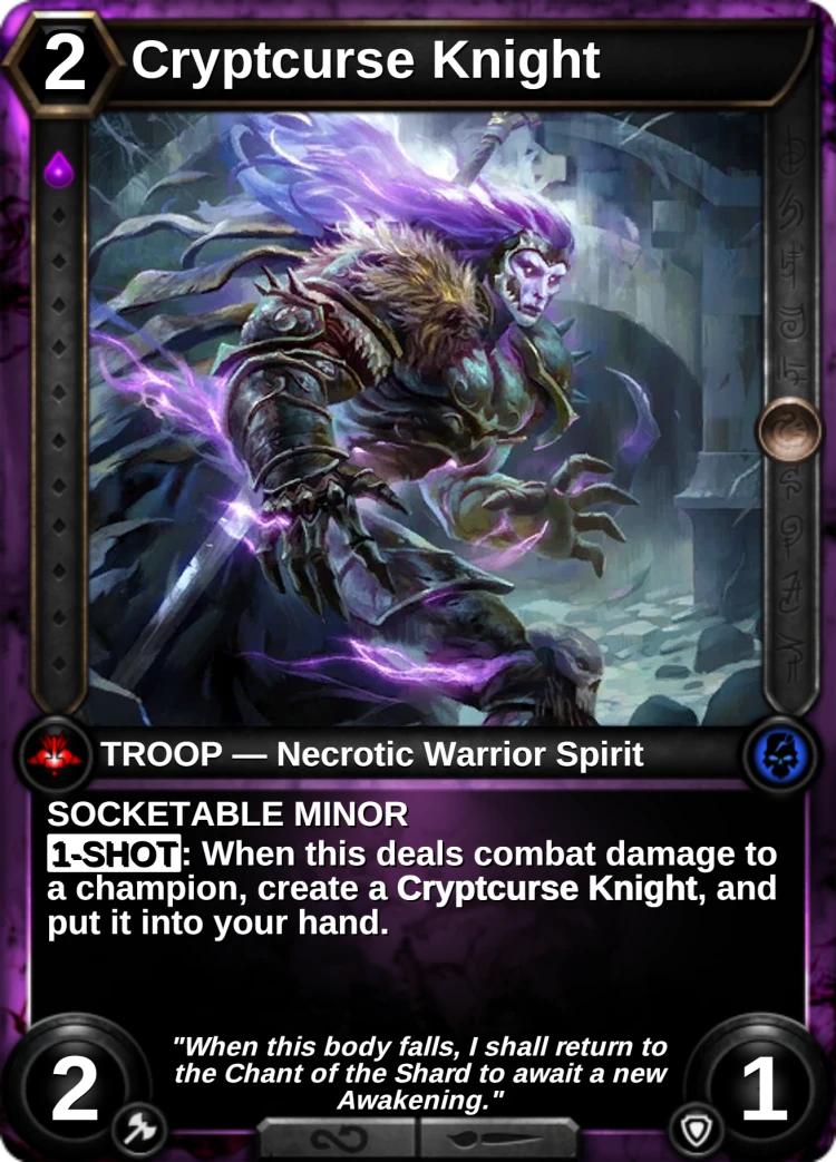 Cryptcurse Knight: the card