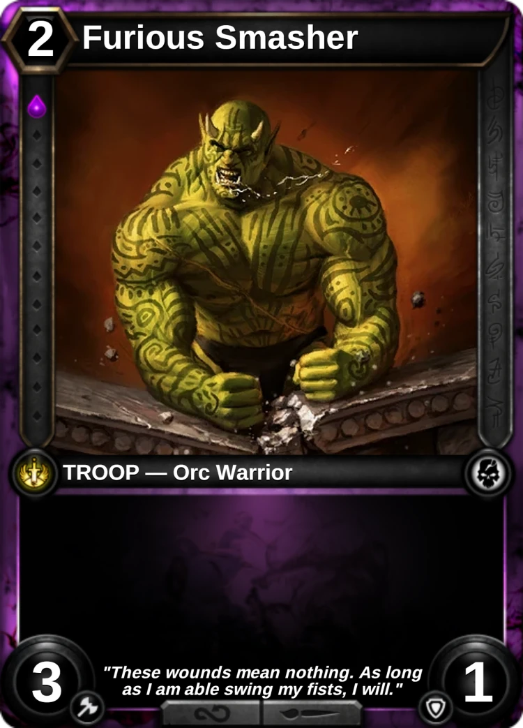 Furious Smasher: the card