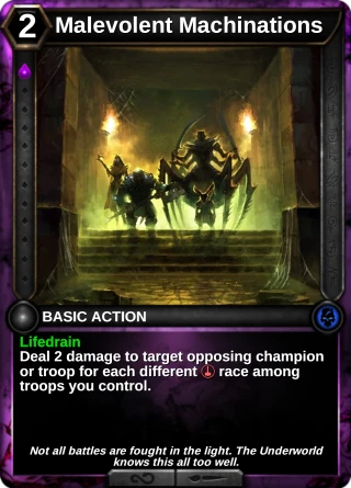 Malevolent Machinations: the card this item changes