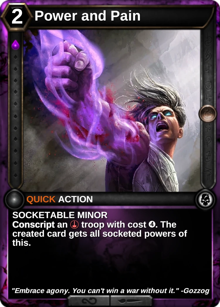 Power and Pain: the card
