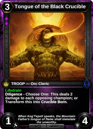 Tongue of the Black Crucible: the card this item changes