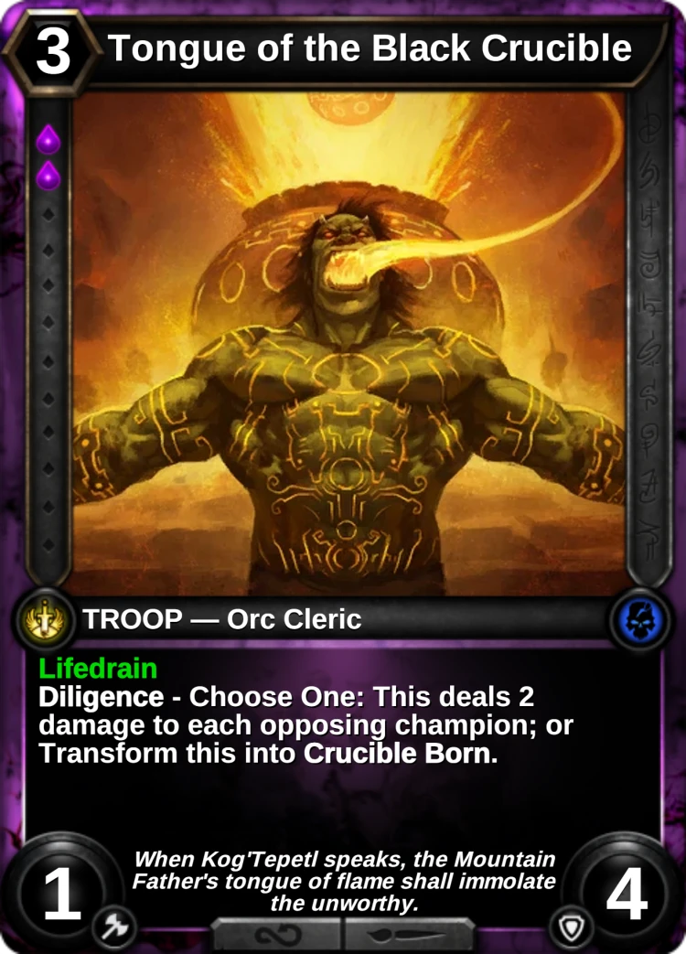 Tongue of the Black Crucible: the card