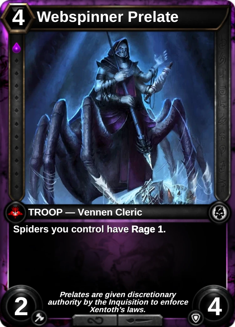 Webspinner Prelate: the card
