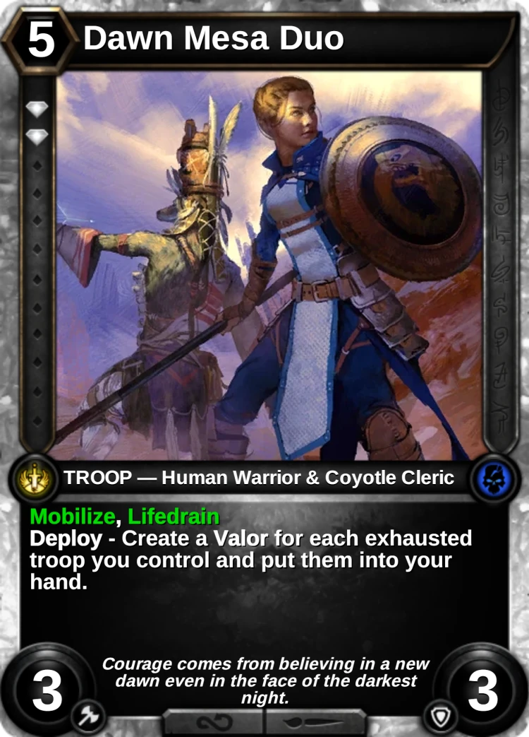 Dawn Mesa Duo: the card